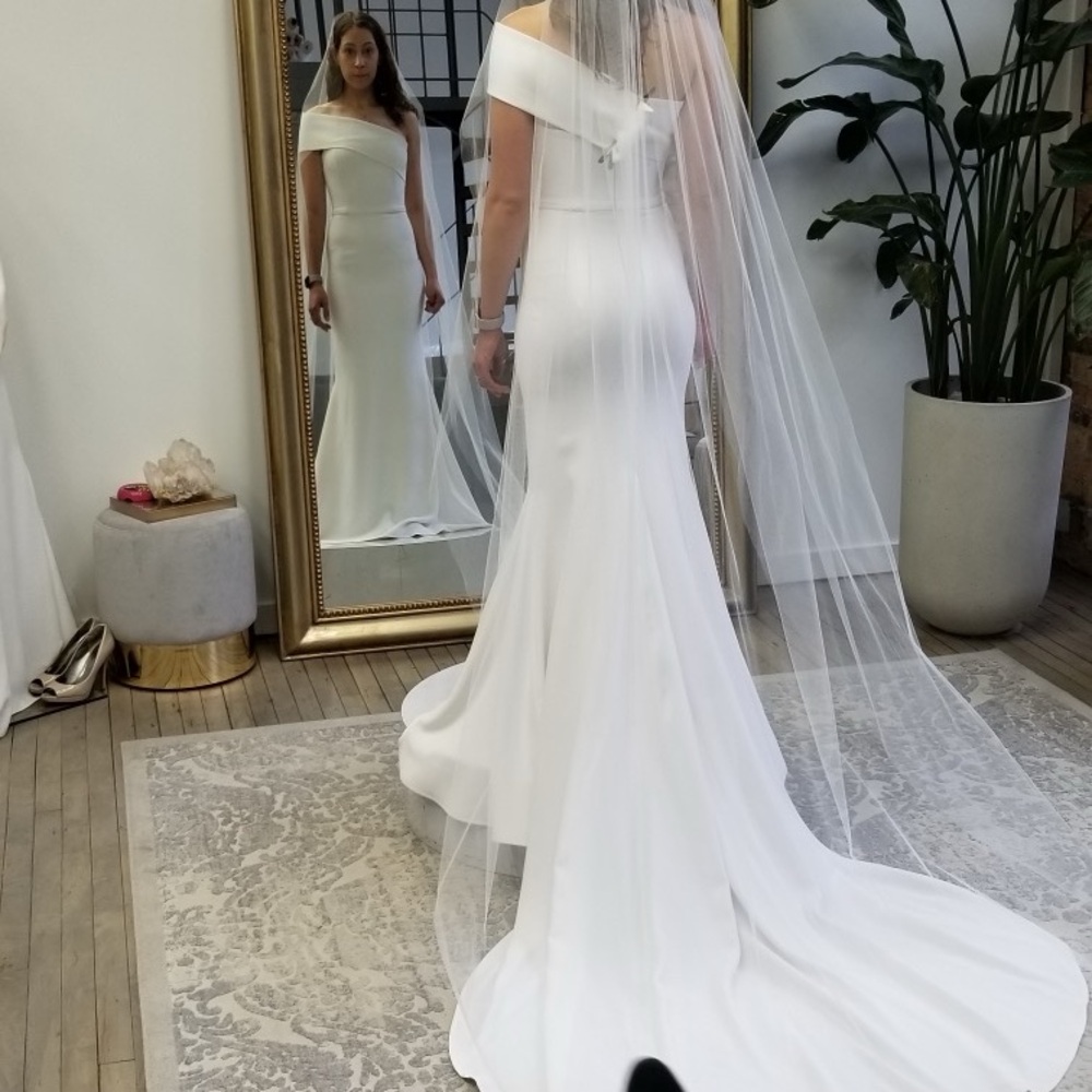 Alyssa Kristin Scarlet Dress// Stretch Crepe Strapless Gown View 2